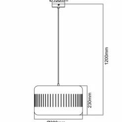 Suspension Brilliant Tyas Noir, 1 lumière