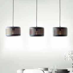 Suspension Brilliant Tyas Noir, 3 lumières