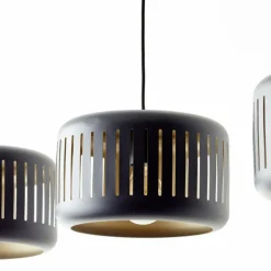 Suspension Brilliant Tyas Noir, 3 lumières