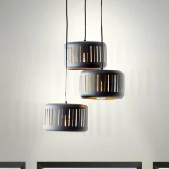 Suspension Brilliant Tyas Noir, 3 lumières