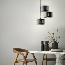 Suspension Brilliant Tyas Noir, 3 lumières