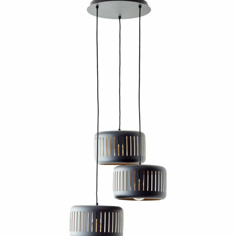 Suspension Brilliant Tyas Noir, 3 lumières