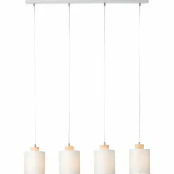 Suspension Brilliant Vonnie Gris, Bois clair, 4 lumières