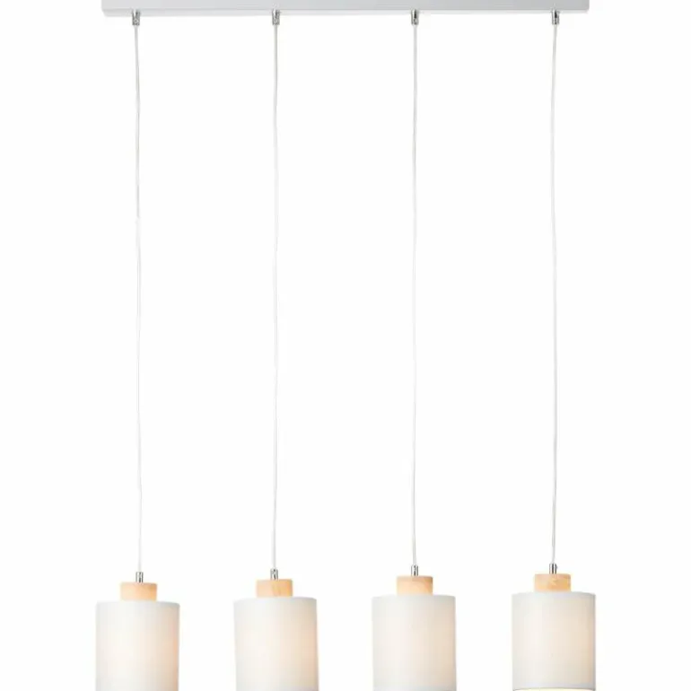 Suspension Brilliant Vonnie Gris, Bois clair, 4 lumières