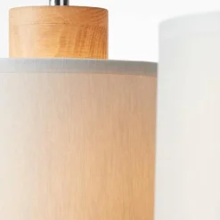 Suspension Brilliant Vonnie Gris, Bois clair, 4 lumières