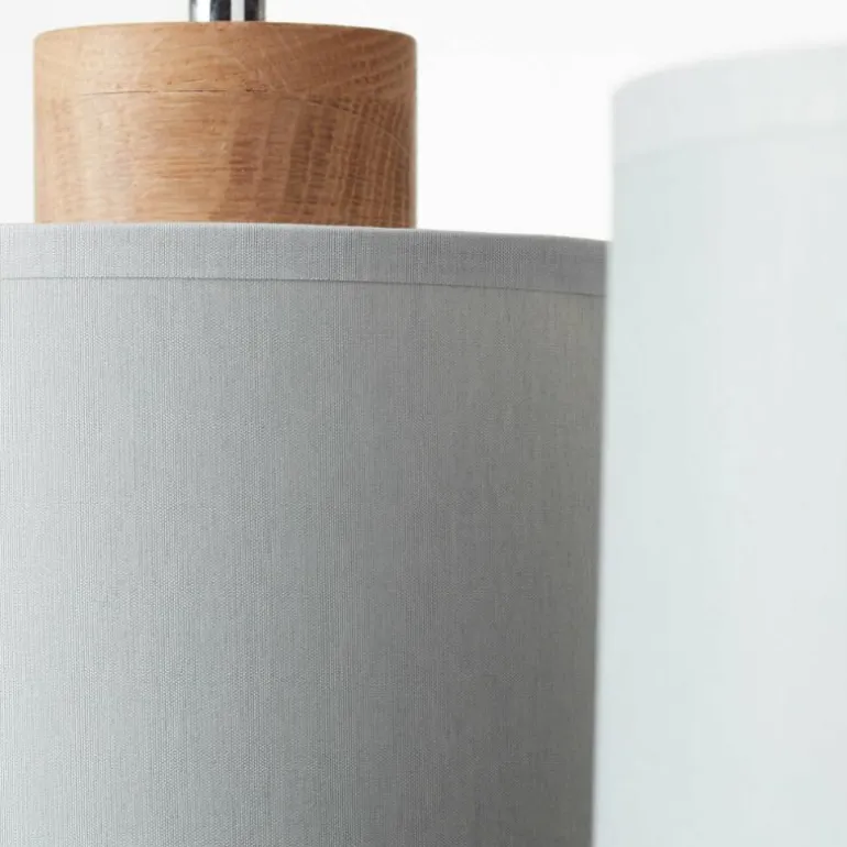 Suspension Brilliant Vonnie Gris, Bois clair, 4 lumières