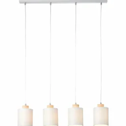 Suspension Brilliant Vonnie Gris, Bois clair, 4 lumières