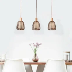 Suspension Brilliant Wallace Moka, 3 lumières