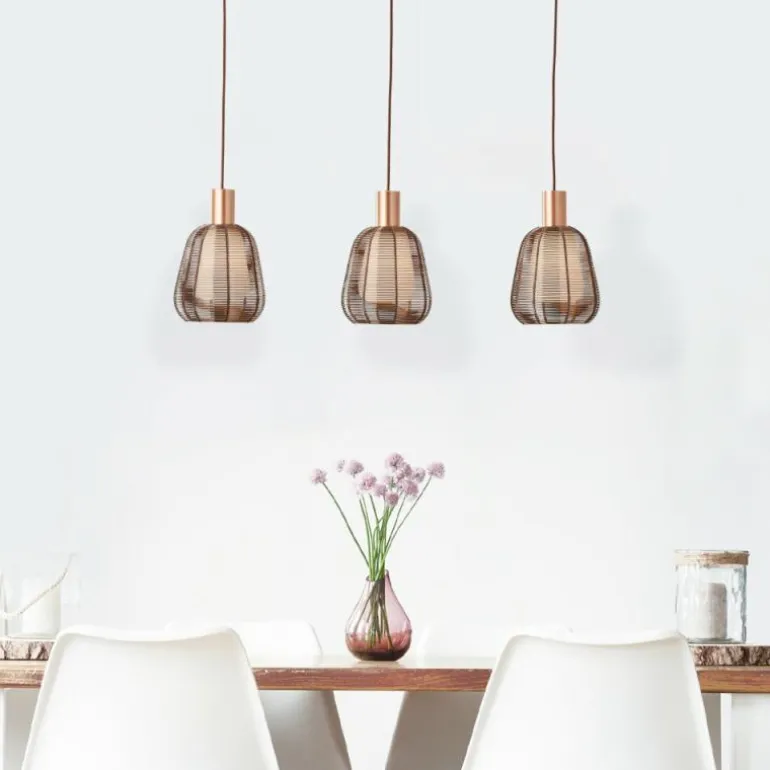 Suspension Brilliant Wallace Moka, 3 lumières