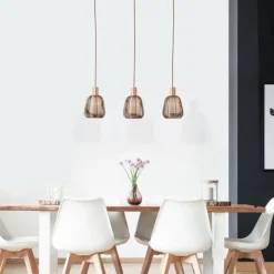 Suspension Brilliant Wallace Moka, 3 lumières