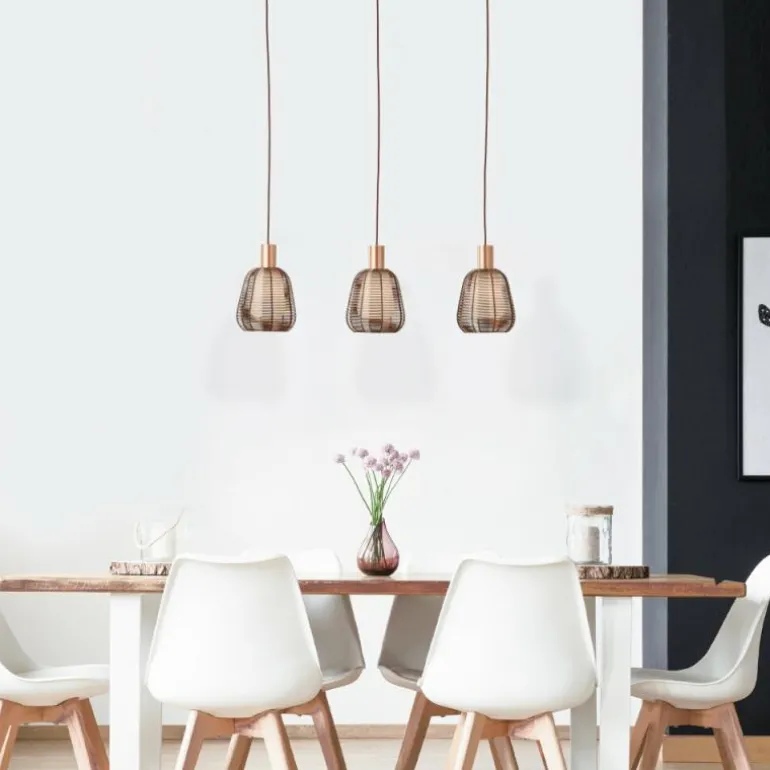 Suspension Brilliant Wallace Moka, 3 lumières