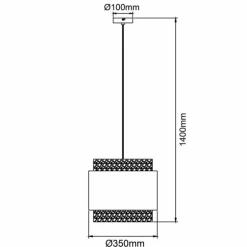 Suspension Brilliant Waterlilly Noir, 1 lumière