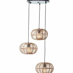 Suspension Brilliant Woodball Noir, 3 lumières