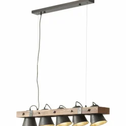 Suspension Brilliant-Leuchten Decca Bois foncé, Noir, 5 lumières