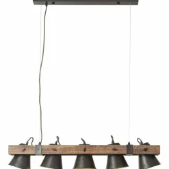 Suspension Brilliant-Leuchten Decca Bois foncé, Noir, 5 lumières