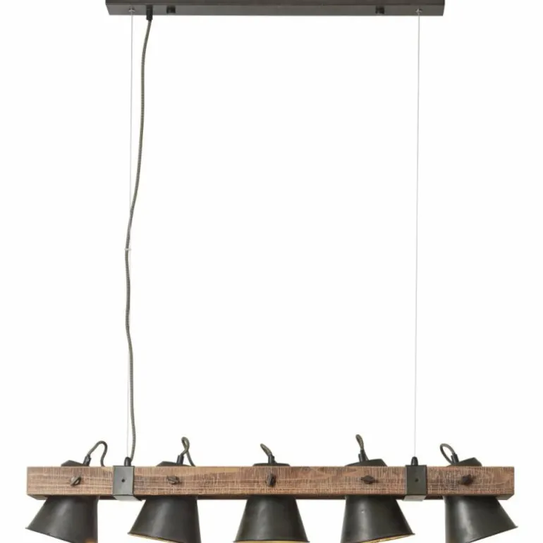 Suspension Brilliant-Leuchten Decca Bois foncé, Noir, 5 lumières