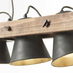 Suspension Brilliant-Leuchten Decca Bois foncé, Noir, 5 lumières