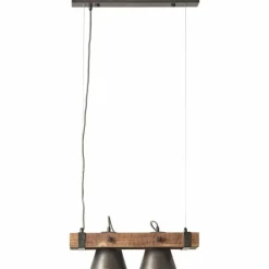 Suspension Brilliant-Leuchten Decca Bois foncé, Noir, 2 lumières