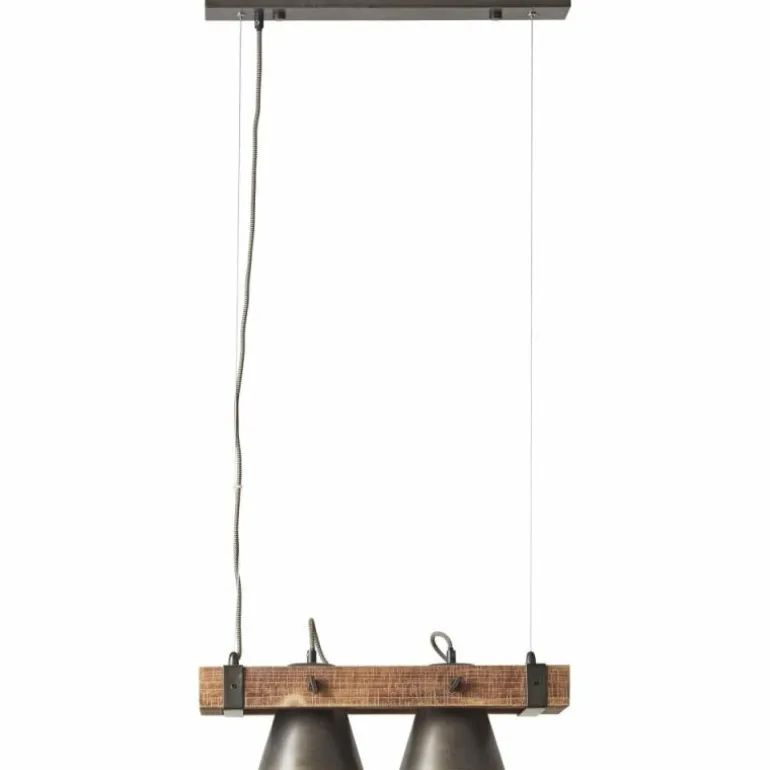 Suspension Brilliant-Leuchten Decca Bois foncé, Noir, 2 lumières