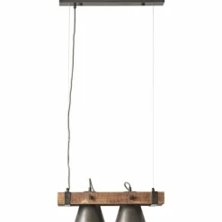 Suspension Brilliant-Leuchten Decca Bois foncé, Noir, 2 lumières