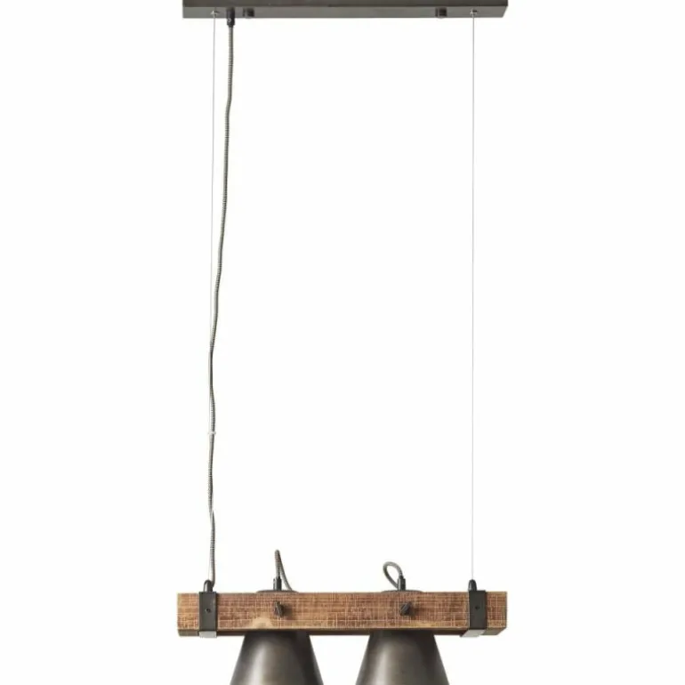 Suspension Brilliant-Leuchten Decca Bois foncé, Noir, 2 lumières