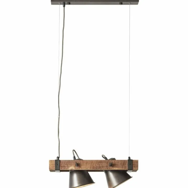 Suspension Brilliant-Leuchten Decca Bois foncé, Noir, 2 lumières