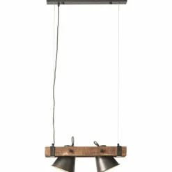 Suspension Brilliant-Leuchten Decca Bois foncé, Noir, 2 lumières
