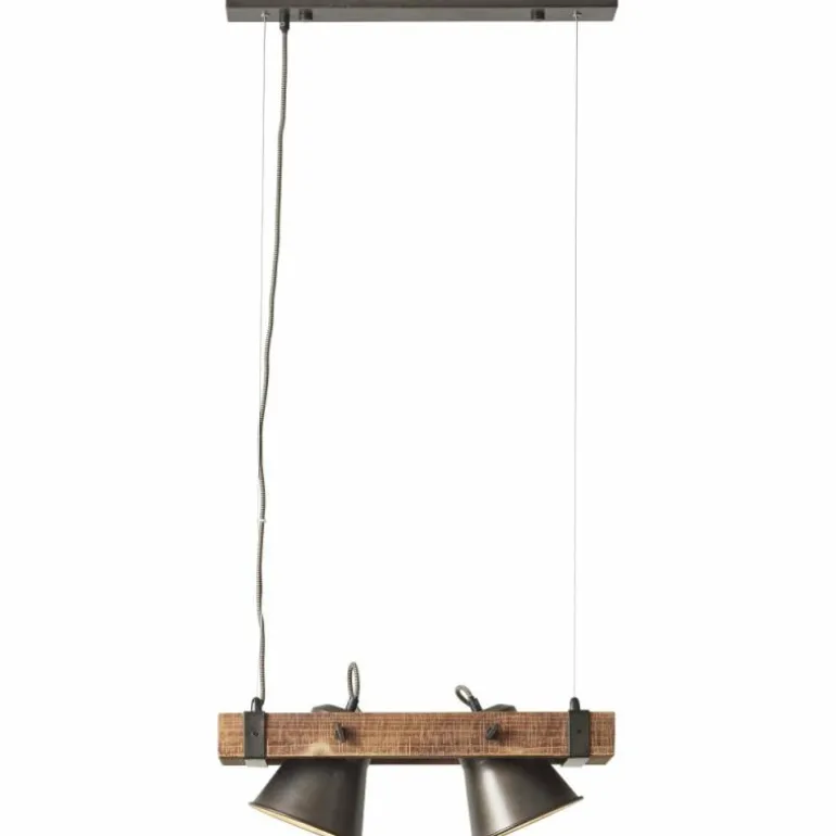 Suspension Brilliant-Leuchten Decca Bois foncé, Noir, 2 lumières