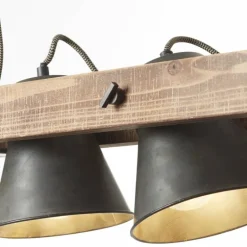 Suspension Brilliant-Leuchten Decca Bois foncé, Noir, 2 lumières