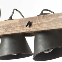 Suspension Brilliant-Leuchten Decca Bois foncé, Noir, 2 lumières