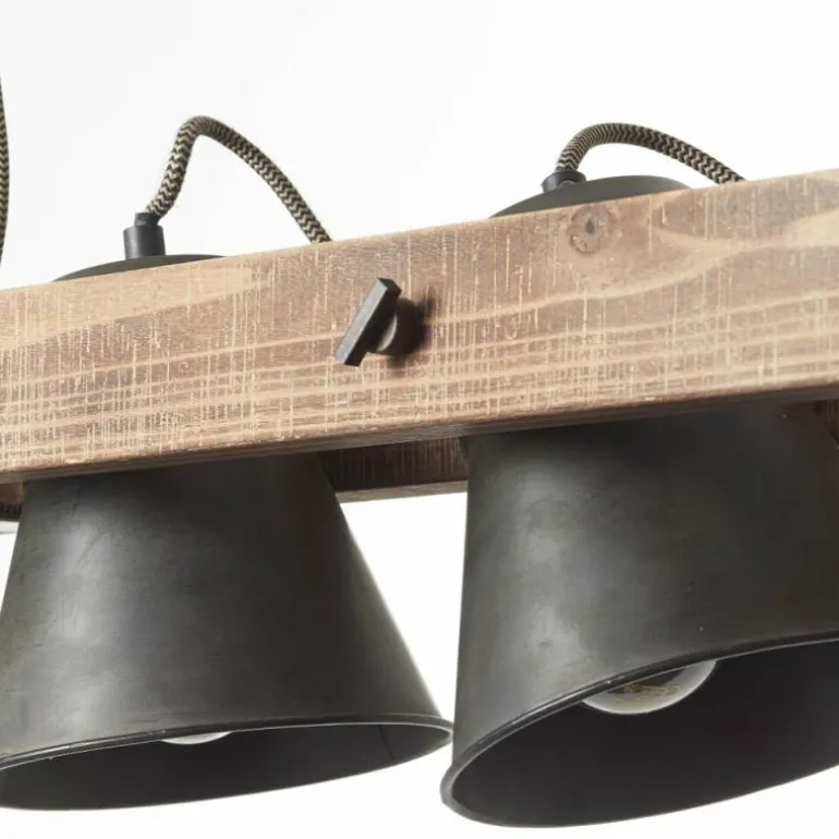 Suspension Brilliant-Leuchten Decca Bois foncé, Noir, 2 lumières