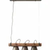 Suspension Brilliant-Leuchten Decca Bois foncé, Noir, 3 lumières
