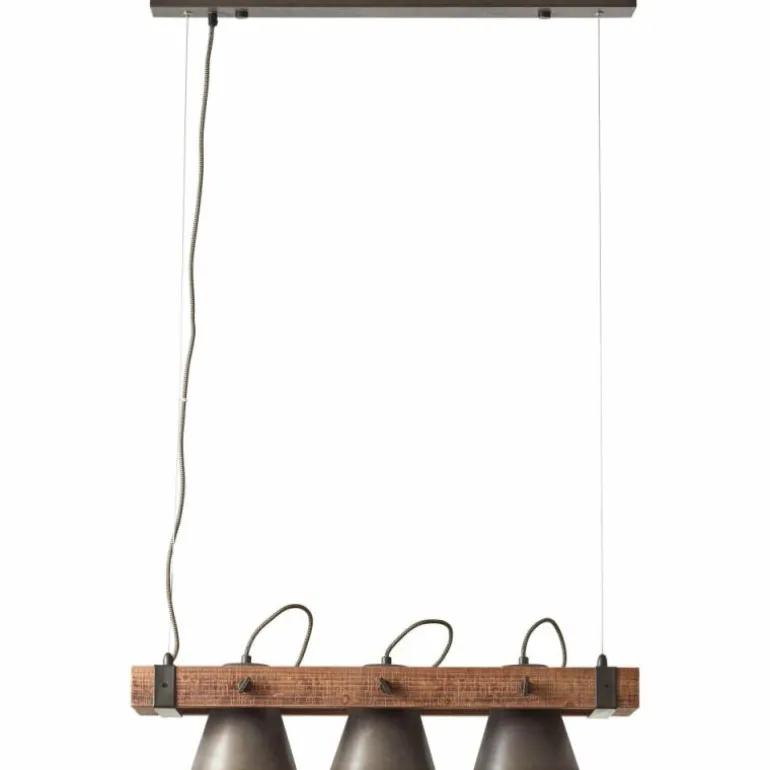 Suspension Brilliant-Leuchten Decca Bois foncé, Noir, 3 lumières