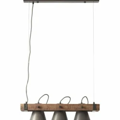 Suspension Brilliant-Leuchten Decca Bois foncé, Noir, 3 lumières