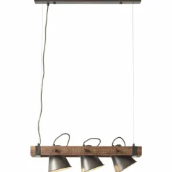 Suspension Brilliant-Leuchten Decca Bois foncé, Noir, 3 lumières