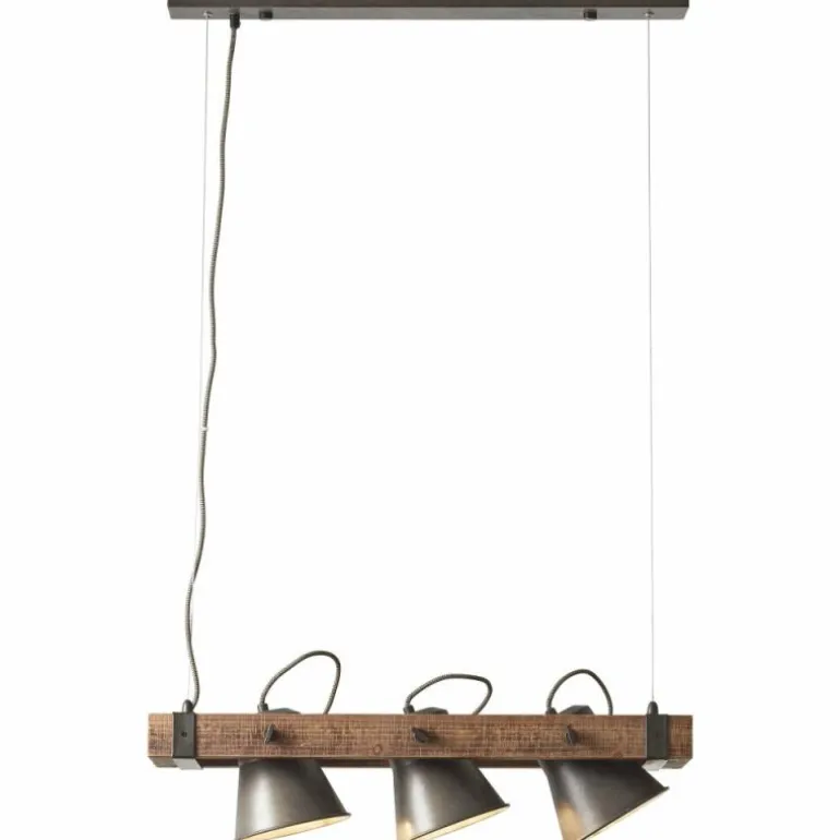 Suspension Brilliant-Leuchten Decca Bois foncé, Noir, 3 lumières