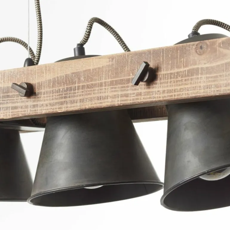 Suspension Brilliant-Leuchten Decca Bois foncé, Noir, 3 lumières