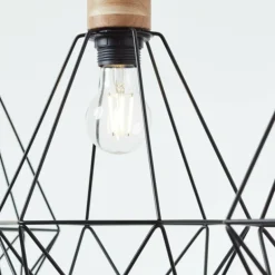 Suspension Brilliant-Leuchten Drewno Bois clair, Noir, 3 lumières