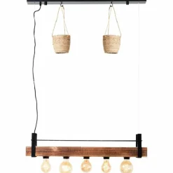 Suspension Brilliant-Leuchten Bankwood Noir, 5 lumières