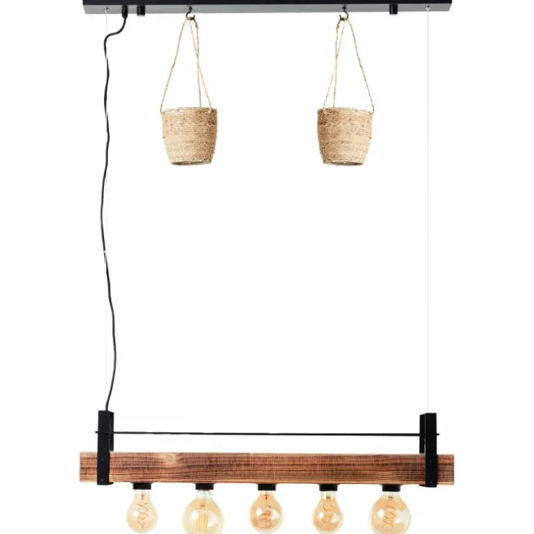 Suspension Brilliant-Leuchten Bankwood Noir, 5 lumières