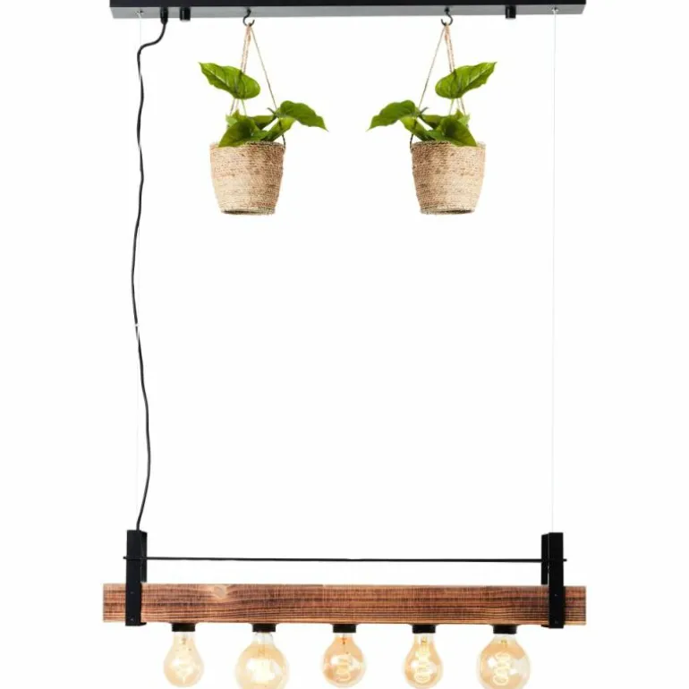 Suspension Brilliant-Leuchten Bankwood Noir, 5 lumières