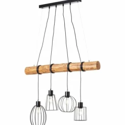 Suspension Brilliant-Leuchten Keyla Écru, Noir, 4 lumières