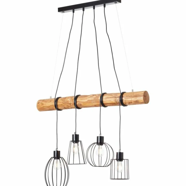 Suspension Brilliant-Leuchten Keyla Écru, Noir, 4 lumières