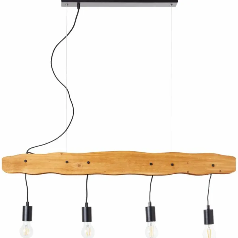 Suspension Brilliant-Leuchten Baker Bois clair, Noir, 4 lumières