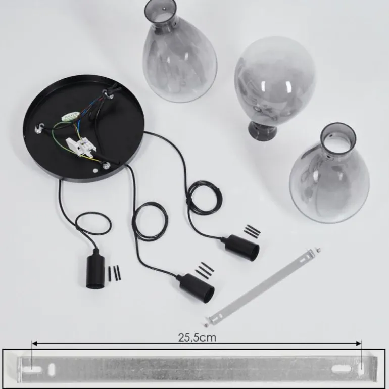 Suspension Brolla Noir, 3 lumières