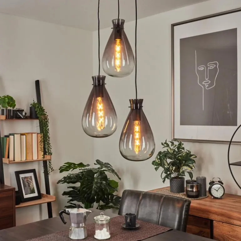 Suspension Brolla Noir, 3 lumières