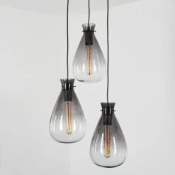 Suspension Brolla Noir, 3 lumières