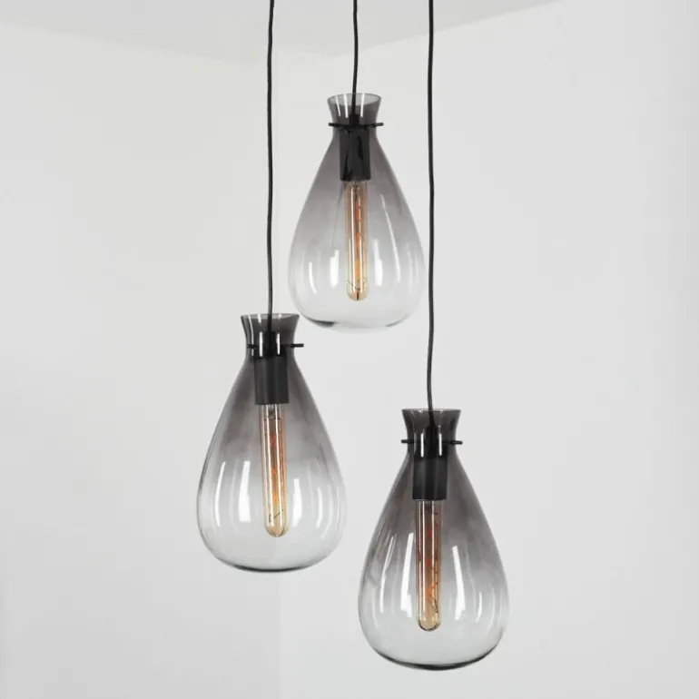 Suspension Brolla Noir, 3 lumières
