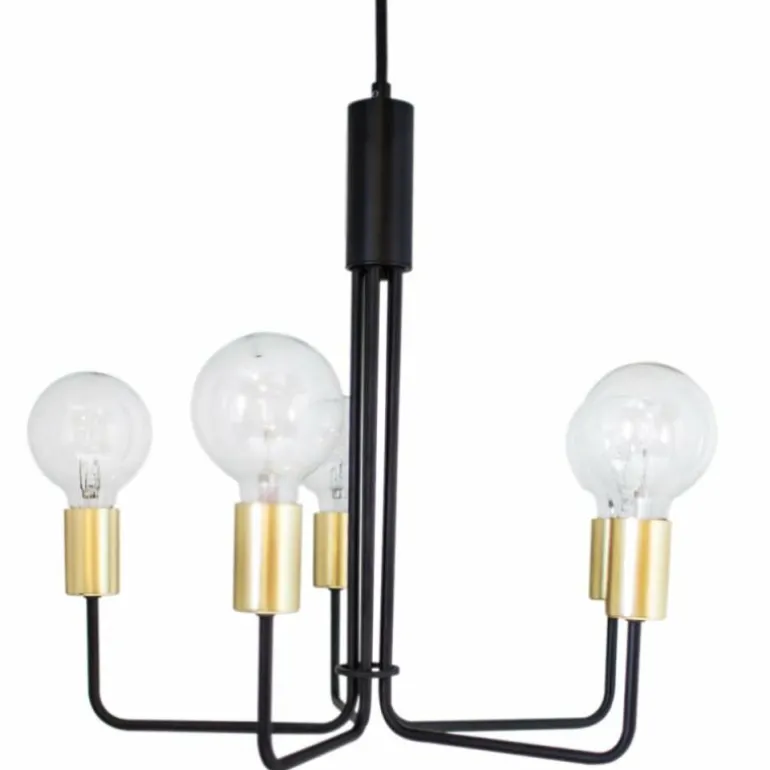 Suspension By Rydens Fondi Noir, 5 lumières