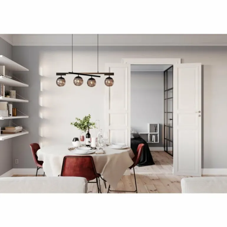 Suspension By Rydens Labelle Noir, 4 lumières